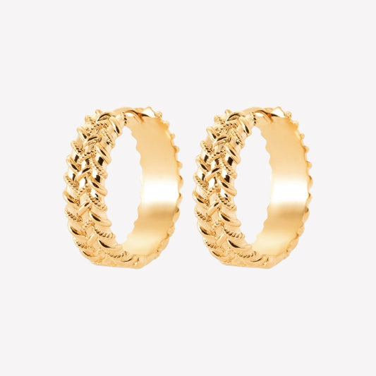 Smeraldo Kreolen Ohrringe Kreole Caprina groß, gold