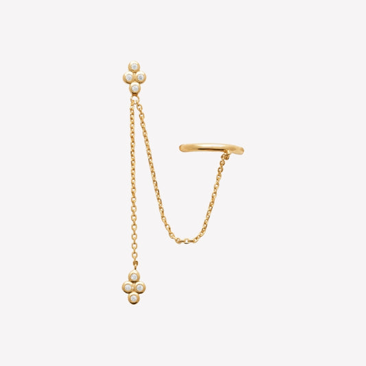 Smeraldo Hängende Ohrringe Monoohrring mit Earcuff Amarilli gold