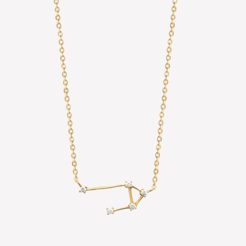 Smeraldo Kette Kette Sternbild mit Zirkoniasteinen Waage gold