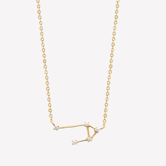 Smeraldo Kette Kette Sternbild mit Zirkoniasteinen Waage gold