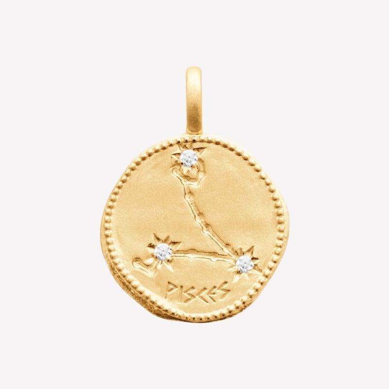 Smeraldo Kette Kette Sternzeichen mit Zirkoniasteinen Fische gold
