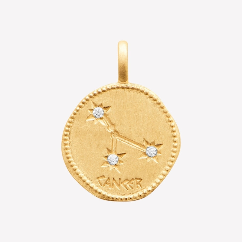 Smeraldo Kette Kette Sternzeichen mit Zirkoniasteinen Krebs gold