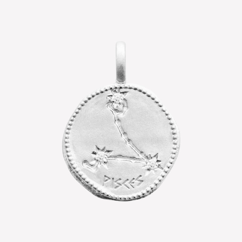 Smeraldo Kette Kette Sternzeichen mit Zirkoniasteinen Fische silber