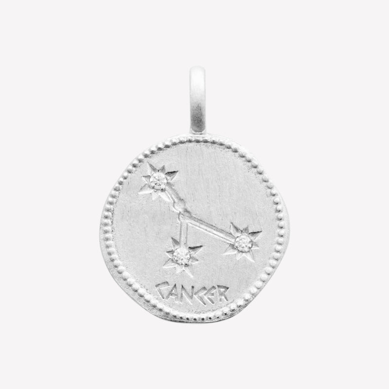 Smeraldo Kette Kette Sternzeichen mit Zirkoniasteinen Krebs silber