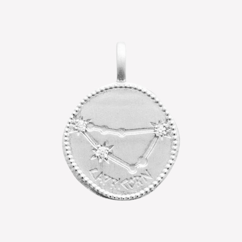 Smeraldo Kette Kette Sternzeichen mit Zirkoniasteinen Steinbock silber
