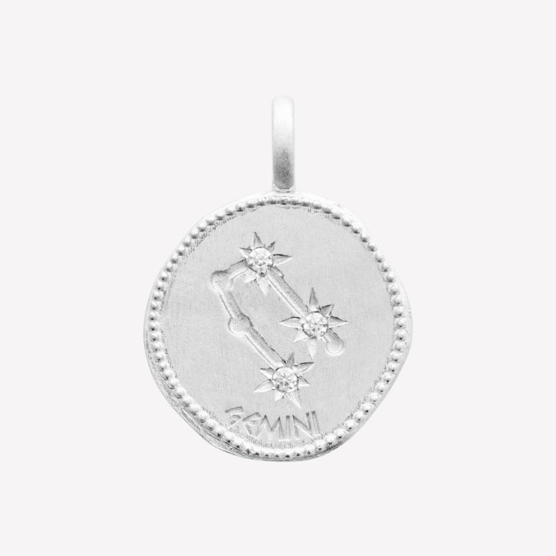 Smeraldo Kette Kette Sternzeichen mit Zirkoniasteinen Zwilling silber