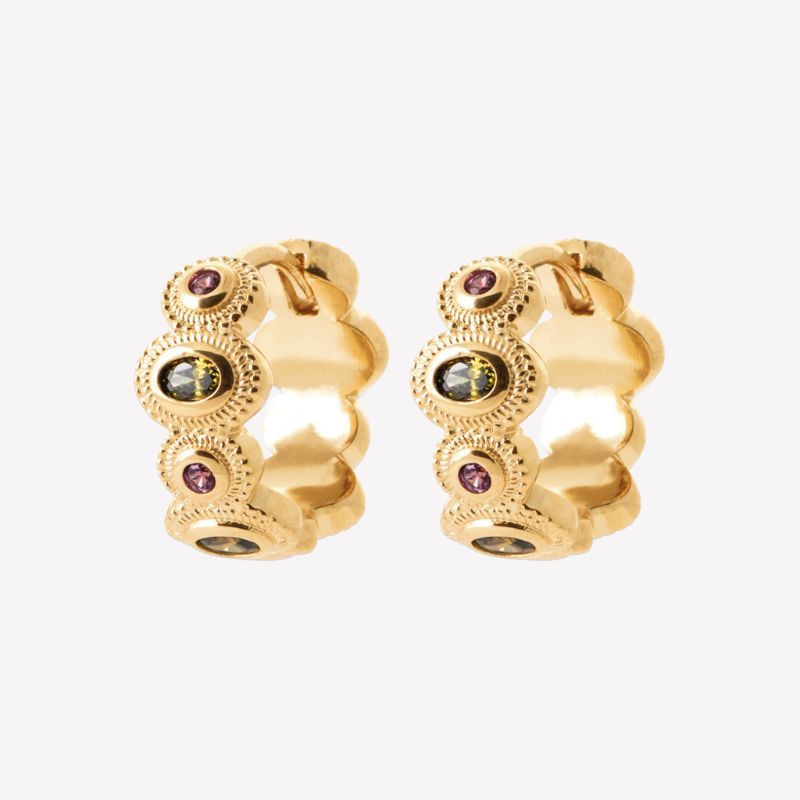 Smeraldo Kreolen Ohrringe Kreole Aloisia gold
