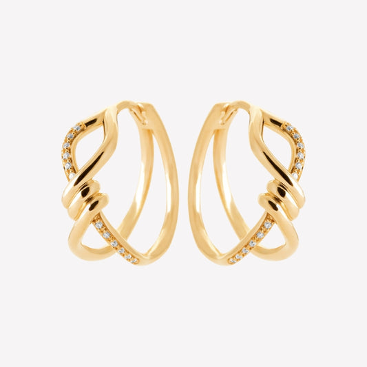 Smeraldo Kreolen Ohrringe Kreole Pippa mit Zirkonia, gold