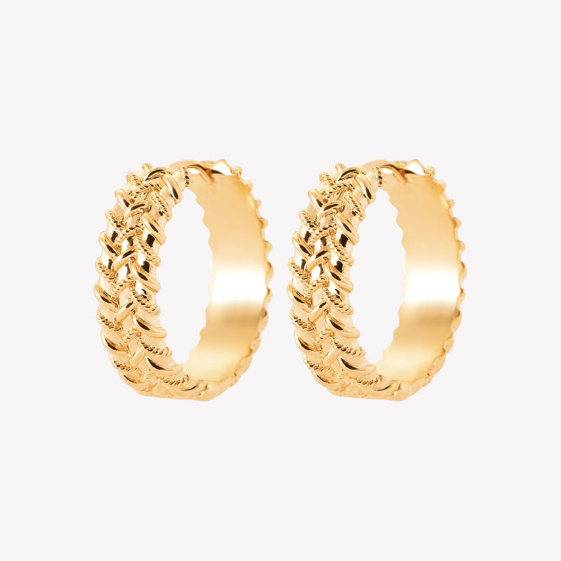 Smeraldo Kreolen Ohrringe Kreole Caprina groß, gold